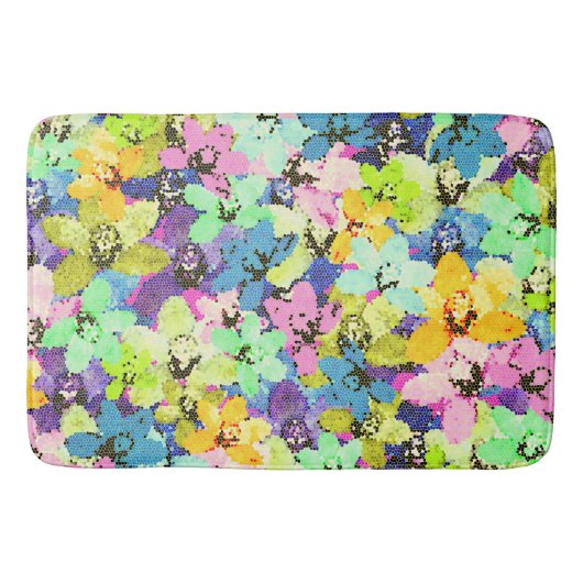 Tapis De Bain Effet Verre de tôle d'orchidée, Mousse de mémoire (Devant)