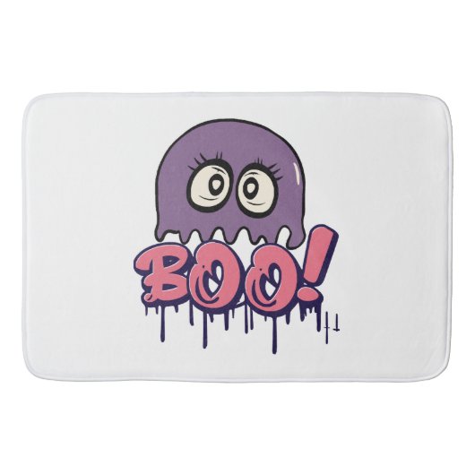 Tapis De Bain Effrayant Boo (Devant)
