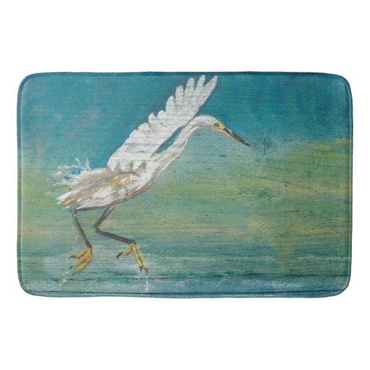 Tapis De Bain Egret Superbe Plage d'Eau De Raviers Côtiers (Devant)