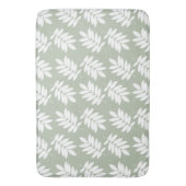Tapis De Bain Elder Leaf Pattern White on Green (devant Vertical)