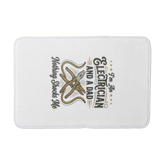 Tapis De Bain Electrician Dad Nothing Shocks Me Vintage Shirt De (Devant)