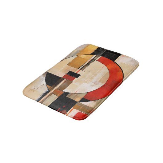 Tapis De Bain Elégance céleste : Exploration Abstraite en beige (Angle)