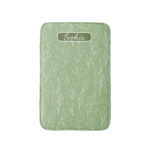 Tapis De Bain Elégant Art de forme verte bio pour cadeaux
