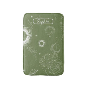 Tapis De Bain Elégant Art de forme verte bio pour cadeaux