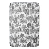 Tapis De Bain Elégant Black White Rustic Horses Toile (devant Vertical)