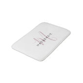 Tapis De Bain Élégant blanc blanc blanc clair rose Script Monogr (Angle)