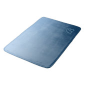 Tapis De Bain Élégant bleu dégradé avec monogramme personnalisé (Angle)