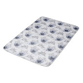 Tapis De Bain Élégant bleu floral (Angle)