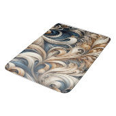 Tapis De Bain Elegant Blue Beige Baroque Swirl Pattern (Angle)