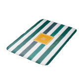 Tapis De Bain Élégant blues Turquoise blanc rayé Monogramme B & (Angle)