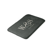 Tapis De Bain Élégant couple mariage initial d'ébène (Angle)