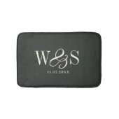 Tapis De Bain Élégant couple mariage initial d'ébène (Devant)