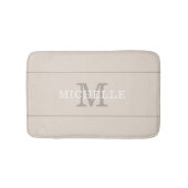Tapis De Bain Élégant crème de café Monogramme Nom personnalisé (Devant)