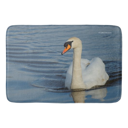 Tapis De Bain Elégant cygne muet sur le lac (Devant)
