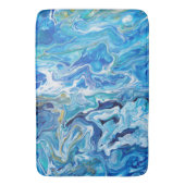 Tapis De Bain Élégant Dentelle Fou Agate 6 - Bleu Océan (devant Vertical)
