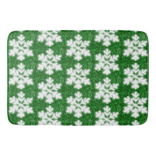 Tapis De Bain Élégant flocon de neige verdoyant à parties scinti