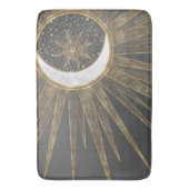 Tapis De Bain Elegant Gold Doodles Sun Moon Mandala Design (devant Vertical)