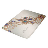 Tapis De Bain Elegant Gold Jewel Flowers Bath Mat (Angle)