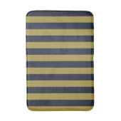 Tapis De Bain Elégant Gold & Navy Blue Vertical Stripes (Devant (Vertical))