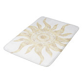 Tapis De Bain Elégant Gold Sun Mandala Design (Angle)