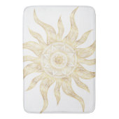 Tapis De Bain Elégant Gold Sun Mandala Design (devant Vertical)