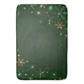 Tapis De Bain Élégant Green Gold Snowflakes vacances (devant Vertical)