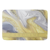 Tapis De Bain Elégant gris jaune / gris or marbre Nom de l'effet (Devant)
