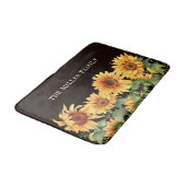 Tapis De Bain Elégant Jardin de tournesol jaune rustique (Angle)