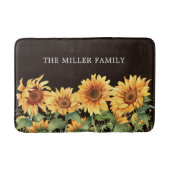 Tapis De Bain Elégant Jardin de tournesol jaune rustique (Devant)