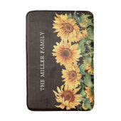 Tapis De Bain Elégant Jardin de tournesol jaune rustique (Devant (Vertical))