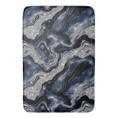 Tapis De Bain Elégant Marine Blue & Silver Parties scintillant A (devant Vertical)