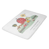Tapis De Bain Élégant mignon rouge vert Barniard ferme animal (Angle)