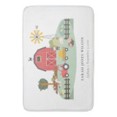 Tapis De Bain Élégant mignon rouge vert Barniard ferme animal (devant Vertical)