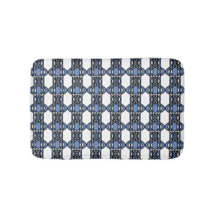 Tapis De Bain Elégant Mod Blue Abstrait Scarab Motif