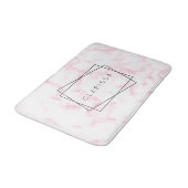 Tapis De Bain élégant moderne pastel rose et blanc faux marbre (Angle)