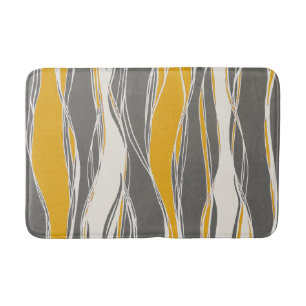 Tapis De Bain Élégant, moderne, vagues, lignes, gris clair, ja