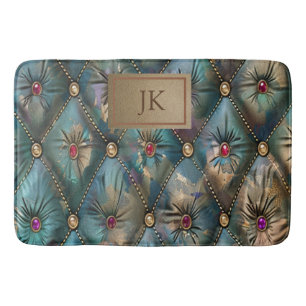 Tapis De Bain Élégant Moderne Vintage Cuir Diamants Colorés