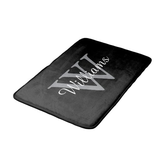 Tapis De Bain Elegant Monogram Script Name (Angle)