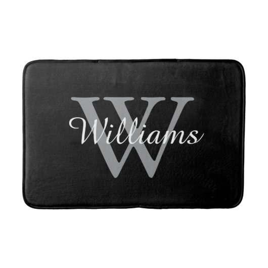 Tapis De Bain Elegant Monogram Script Name (Devant)