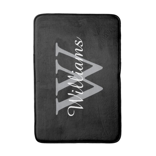 Tapis De Bain Elegant Monogram Script Name (Devant (Vertical))