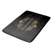Tapis De Bain Élégant Monogramme Black Gold Bath Mat (Angle)