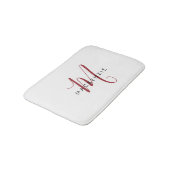 Tapis De Bain Élégant Monogramme blanc moderne (Angle)