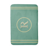 Tapis De Bain Élégant Monogramme d'or vert simple et sophistiqué (Devant (Vertical))