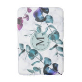 Tapis De Bain Élégant monogramme du feuillage d'eucalyptus en ma (Devant (Vertical))