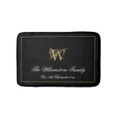 Tapis De Bain Elegant Monogramme Famille Nom Nouveau Mariage mar (Devant)
