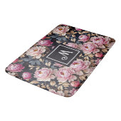 Tapis De Bain Élégant Monogramme floral Welcome Blush Pony Rose (Angle)