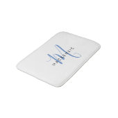 Tapis De Bain Élégant Monogramme moderne bleu blanc (Angle)