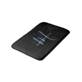 Tapis De Bain Élégant Monogramme moderne noir noir (Angle)