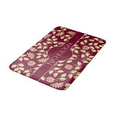 Tapis De Bain Élégant Monogramme Nom personnalisé Leaf Daisy Bou (Angle)