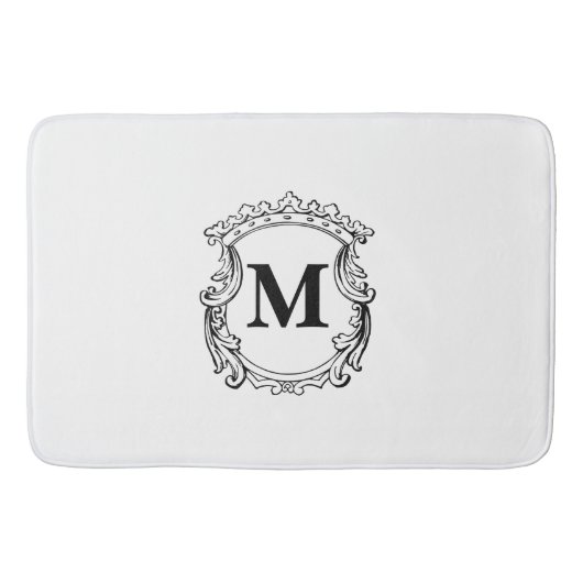Tapis De Bain Élégant monogramme personnalisé Crest (Devant)